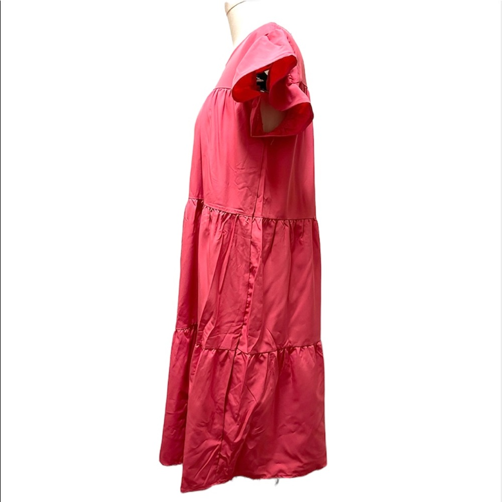 1 LEFT! 🎉HP! ❤️ Barbie Pink Loose Flutter Sleeve Dress - Picture 6 of 9